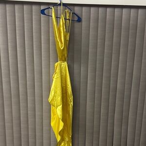 Fashion Nova Yellow Satin Dress